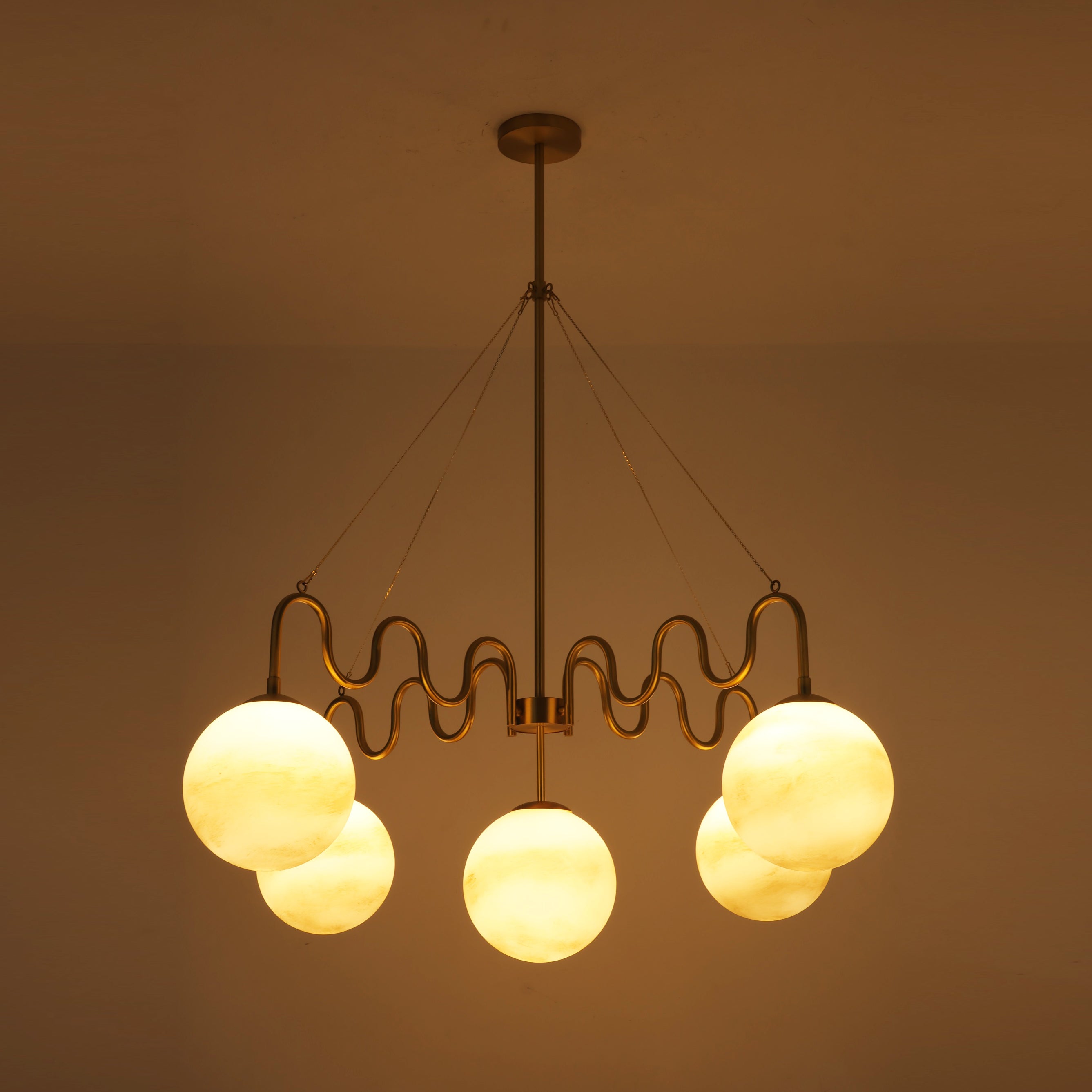 5-Light Undulating Glass Chandelier | Ormexis