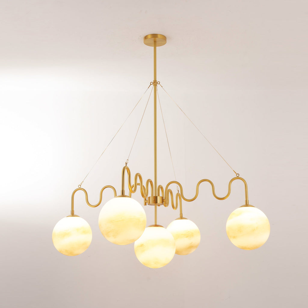 5-Light Undulating Glass Chandelier | Ormexis