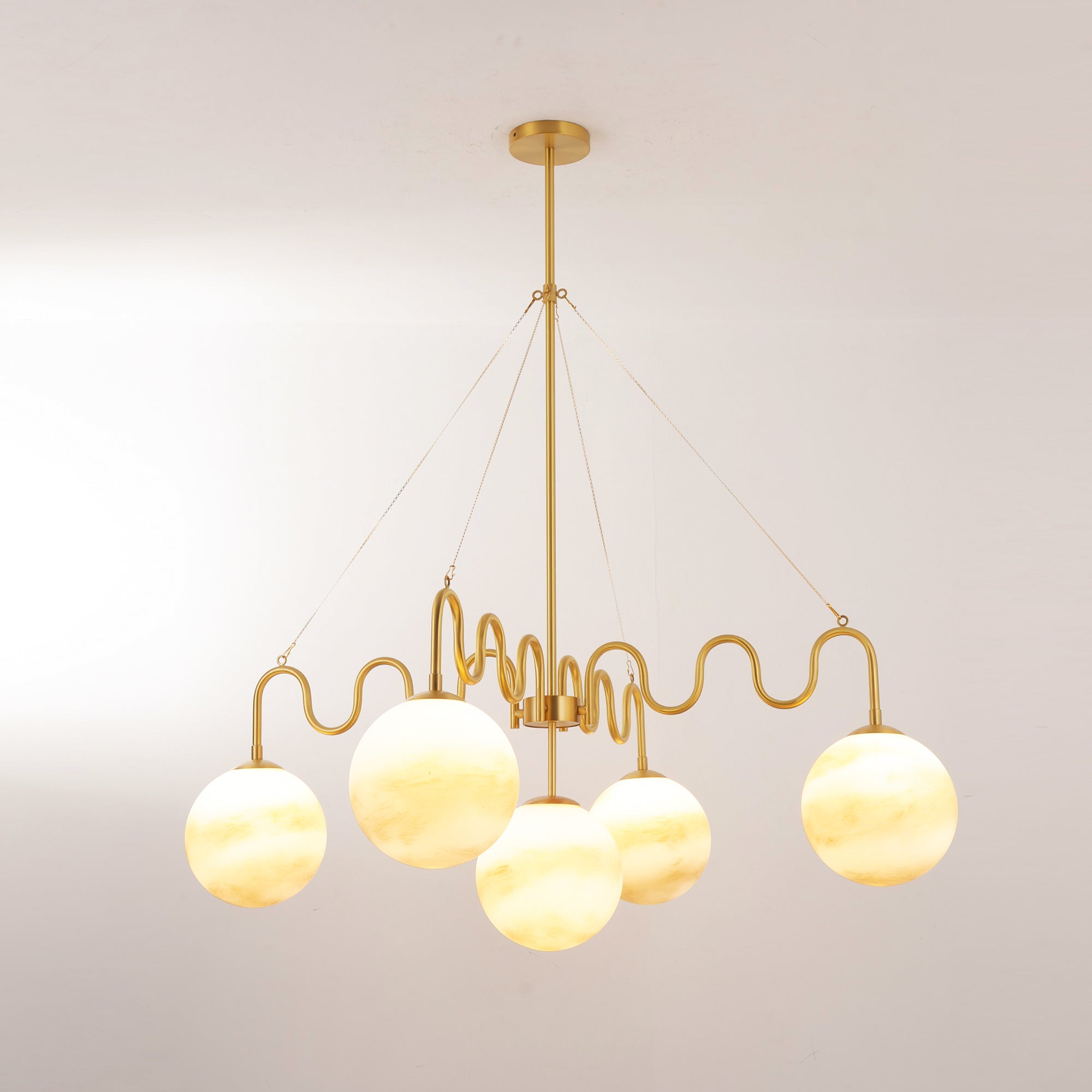 5-Light Undulating Glass Chandelier | Ormexis