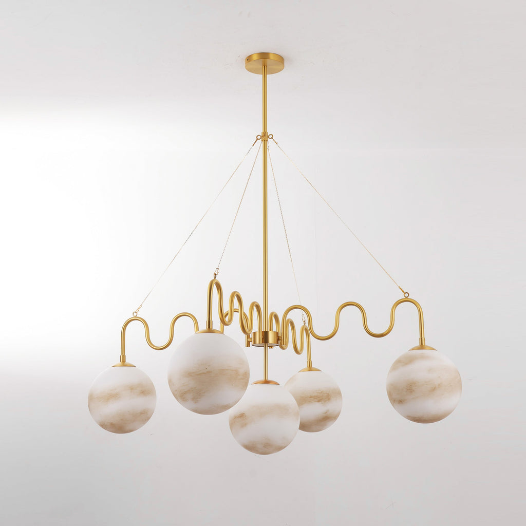 5-Light Undulating Glass Chandelier | Ormexis