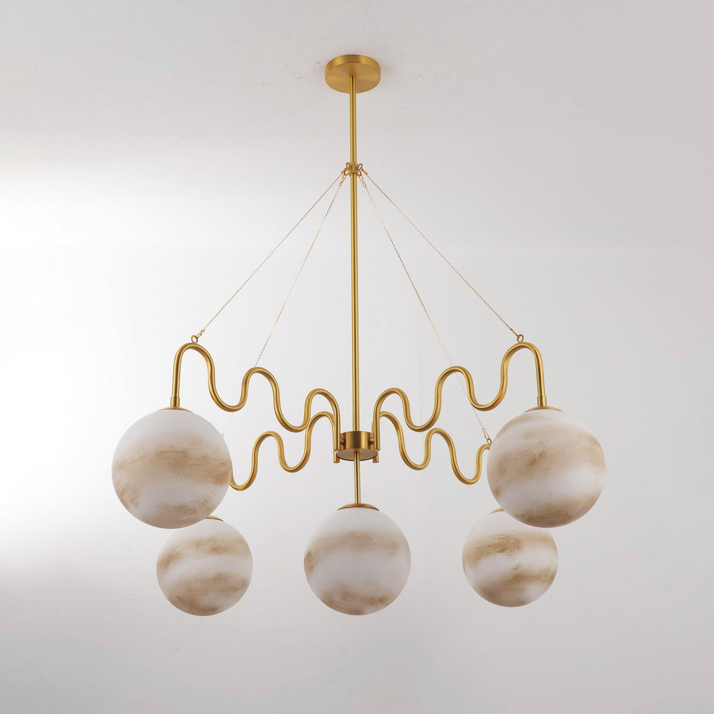 5-Light Undulating Glass Chandelier | Ormexis