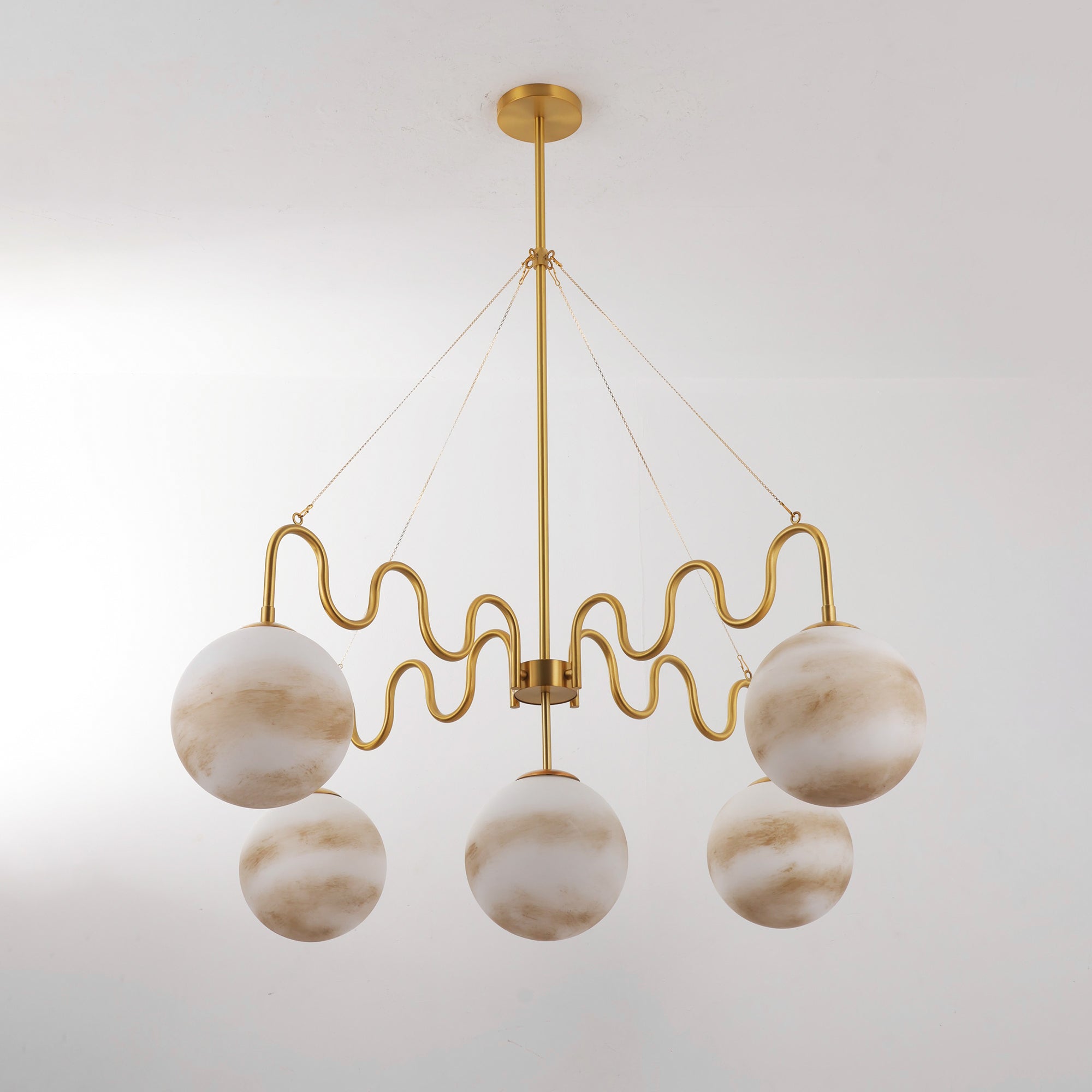 5-Light Undulating Glass Chandelier | Ormexis