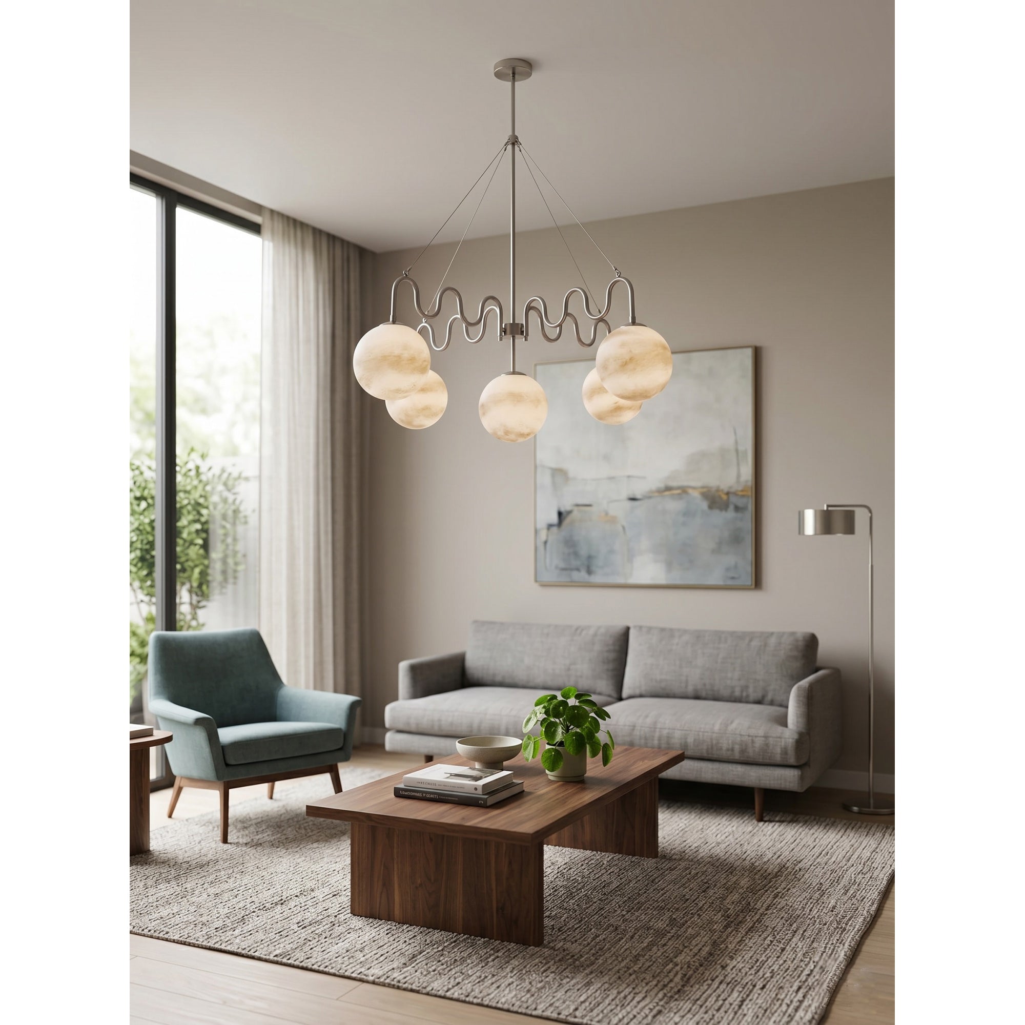 5-Light Undulating Glass Chandelier | Ormexis