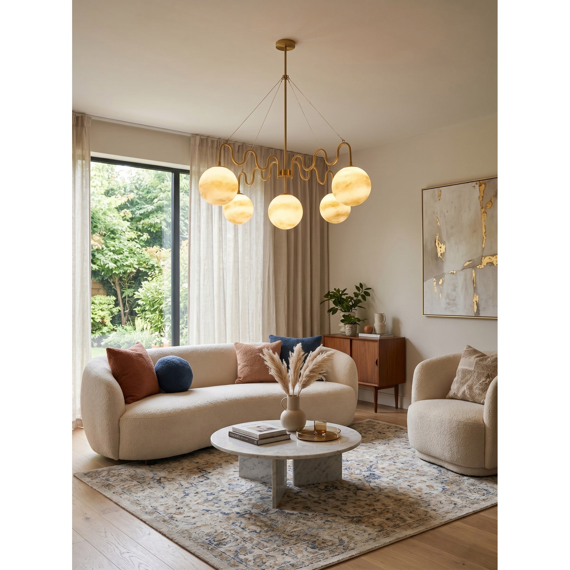5-Light Undulating Glass Chandelier | Ormexis