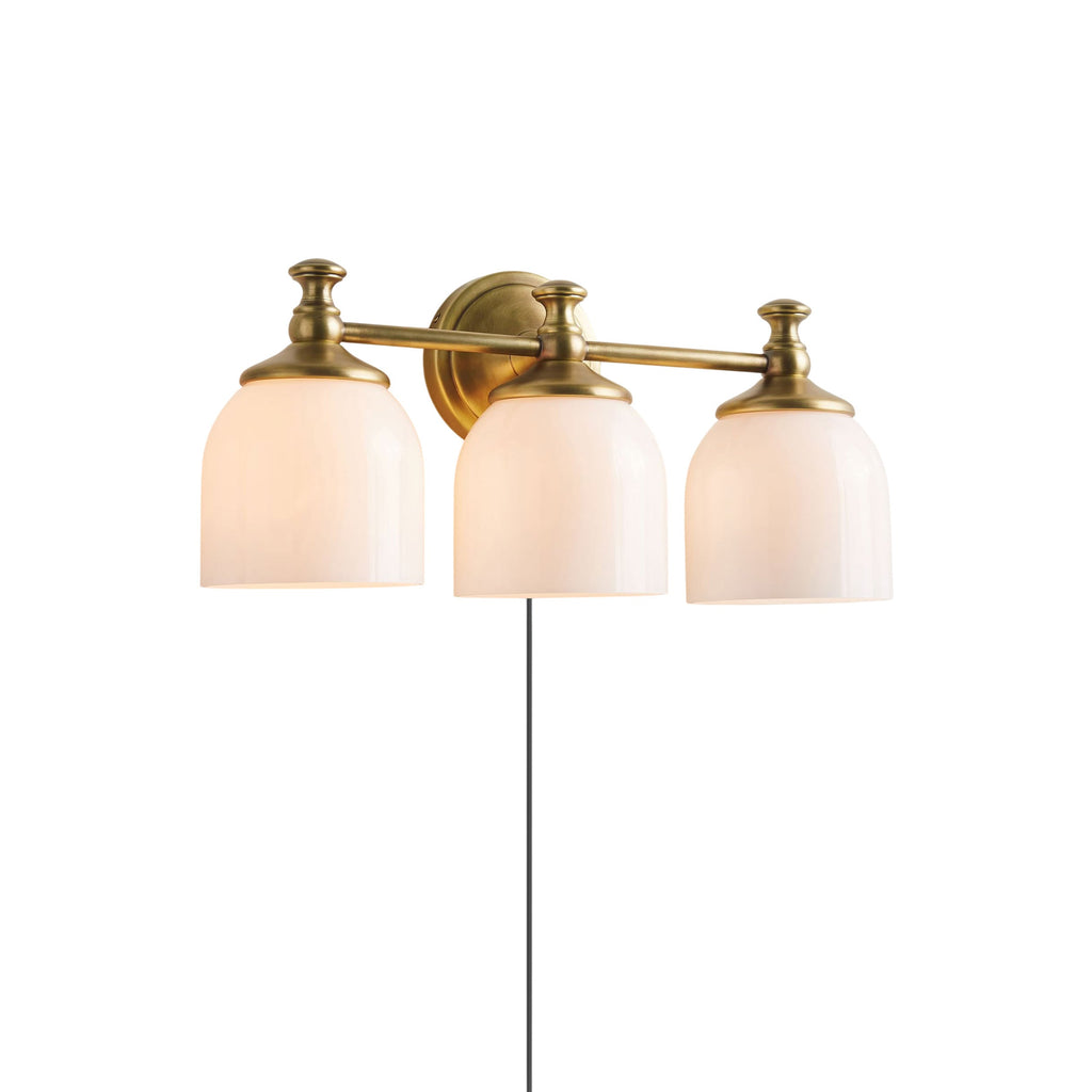 White Glass Plug-in Wall Sconce | Ormexis