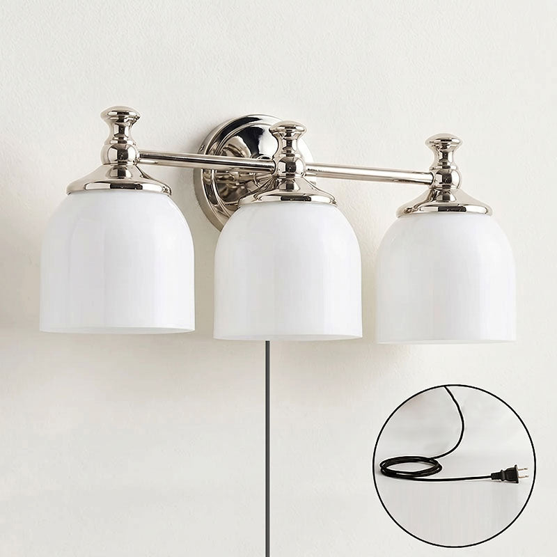White Glass Plug-in Wall Sconce | Ormexis