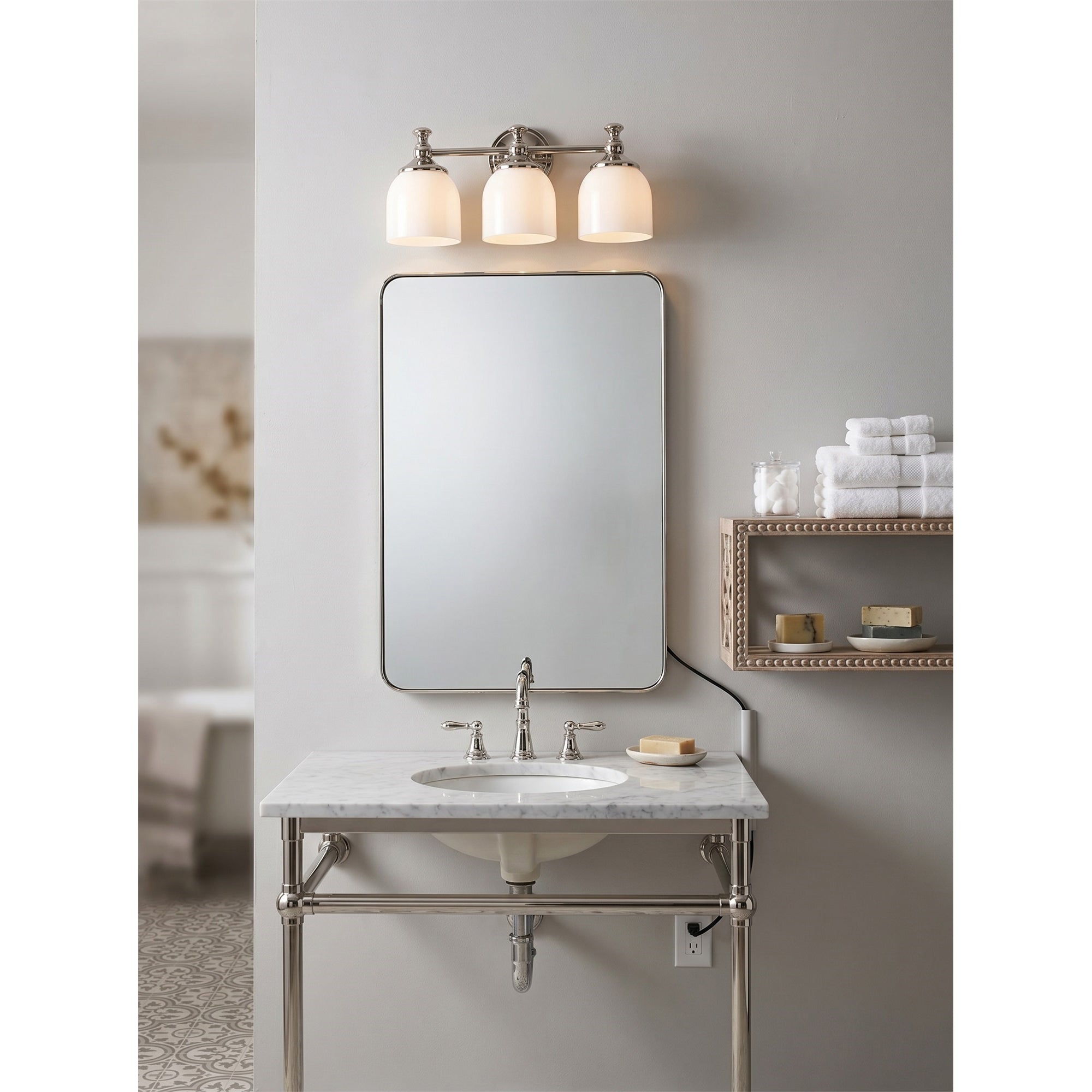 White Glass Plug-in Wall Sconce | Ormexis