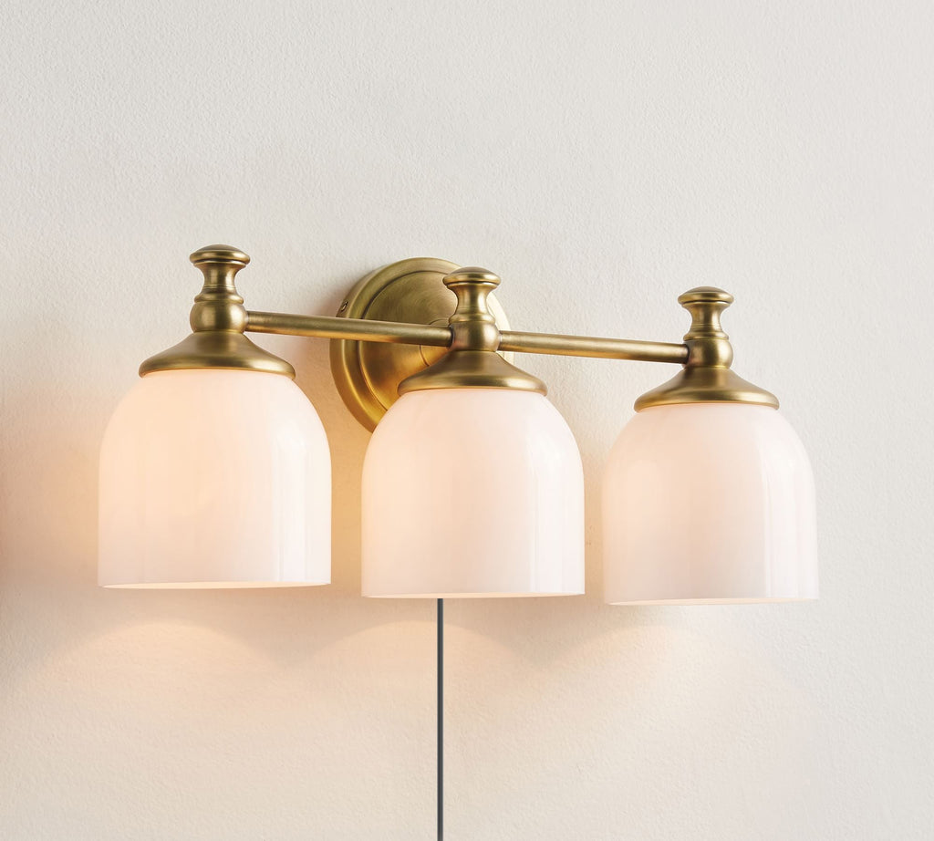 White Glass Plug-in Wall Sconce | Ormexis