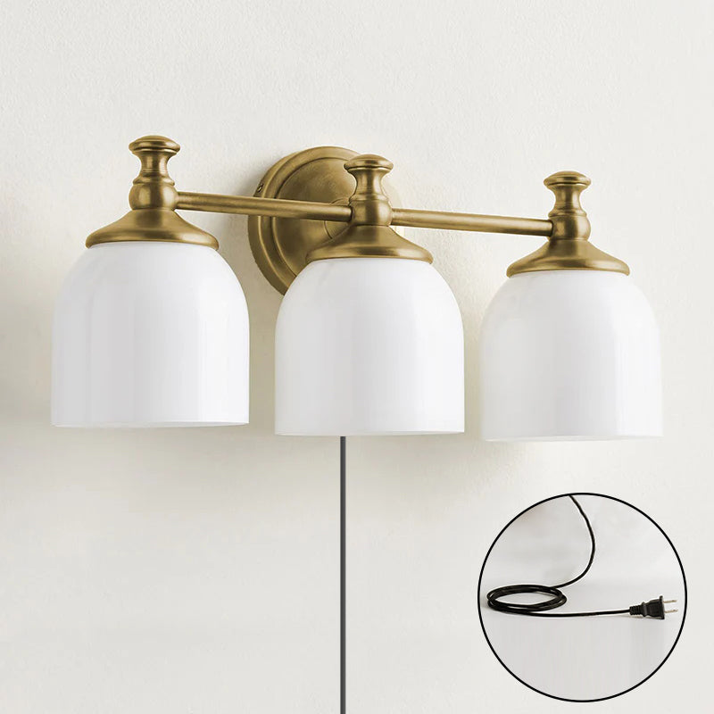 White Glass Plug-in Wall Sconce | Ormexis