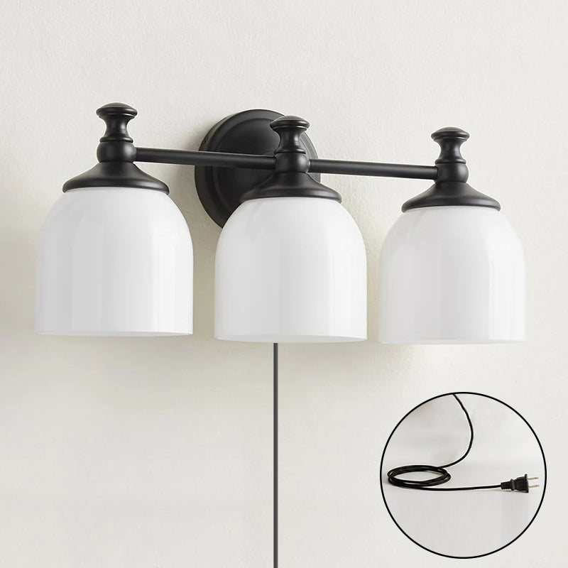 White Glass Plug-in Wall Sconce | Ormexis