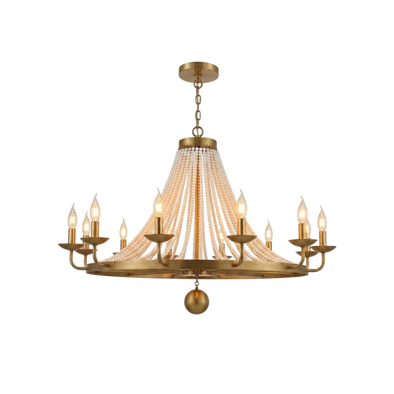 Lustre Ormexis à perles drapées à 12 lumières