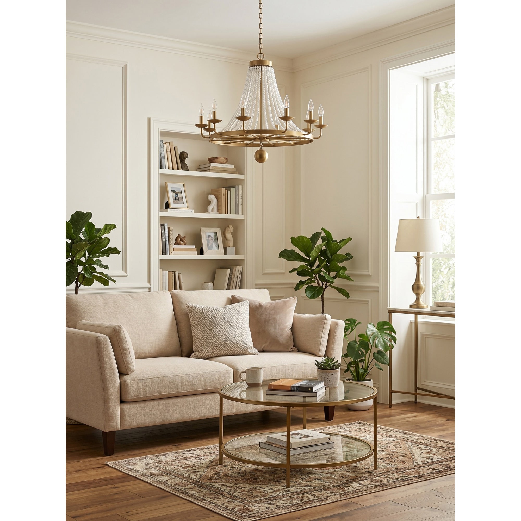 12-Light Draped Pearl Bead Chandelier | Ormexis