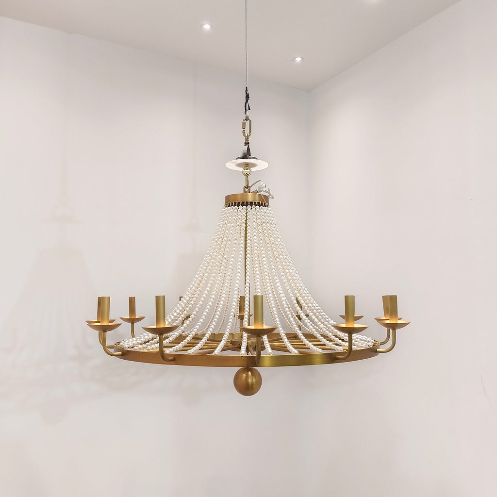 12-Light Draped Pearl Bead Chandelier | Ormexis