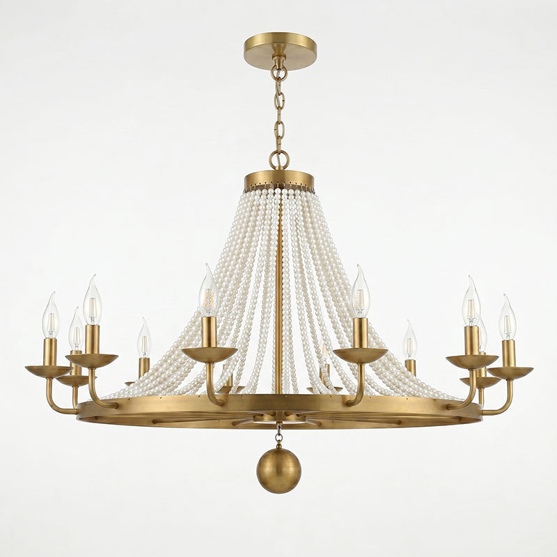 Lustre Ormexis à perles drapées à 12 lumières