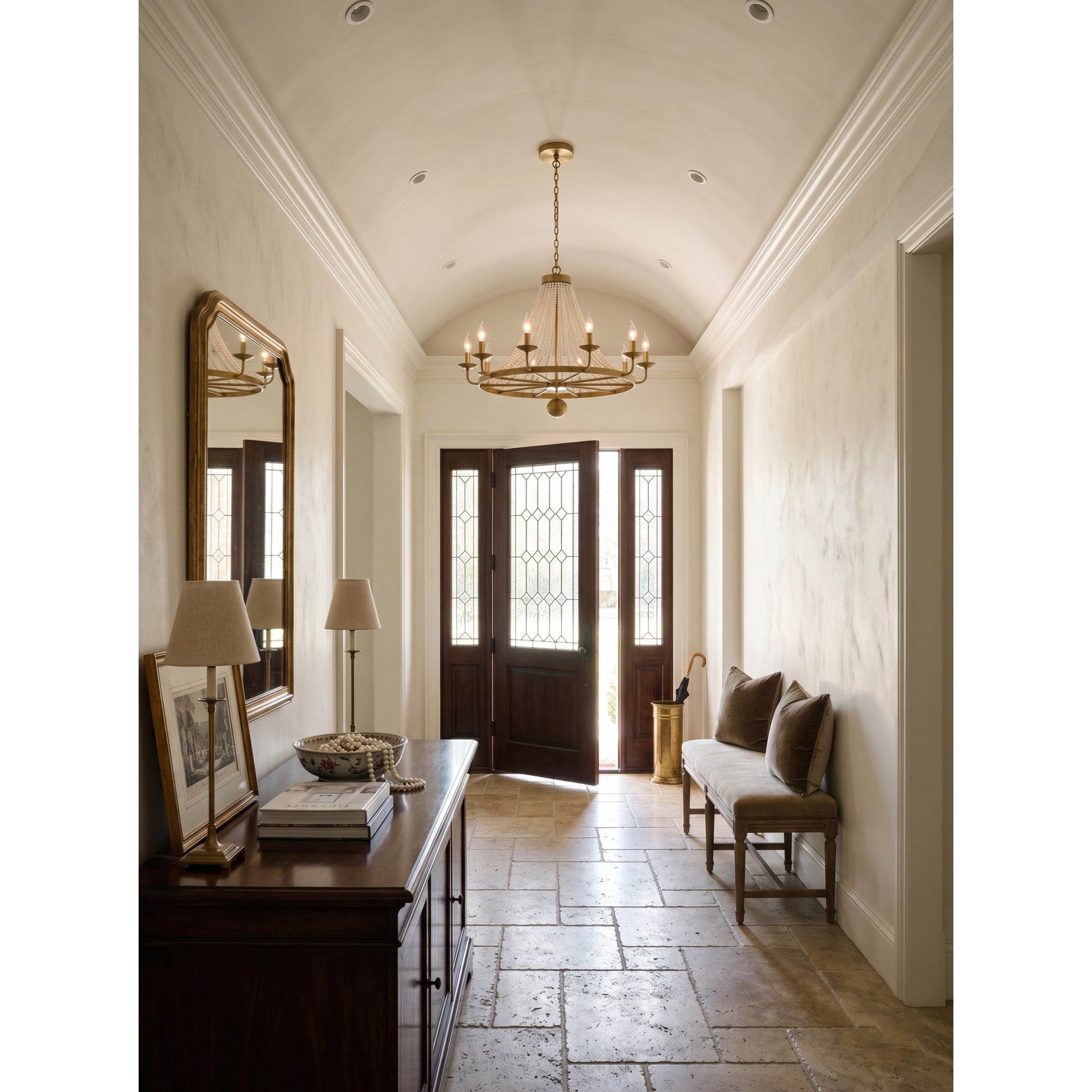 12-Light Draped Pearl Bead Chandelier | Ormexis