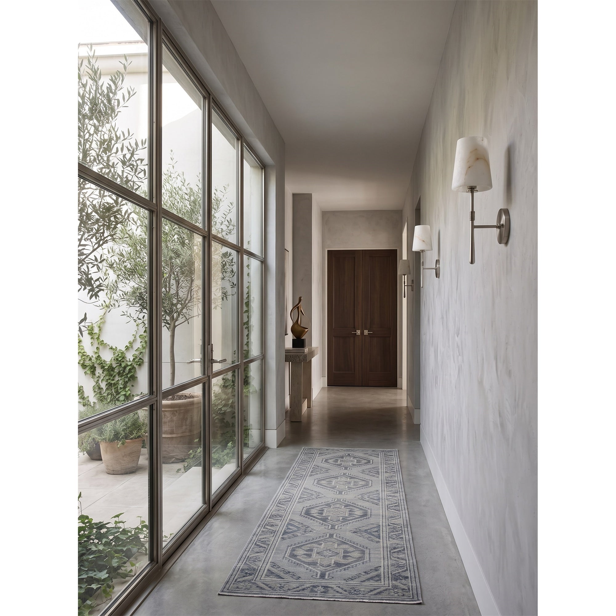 Aplique de pared cilíndrico de piedra y alabastro | Ormexis