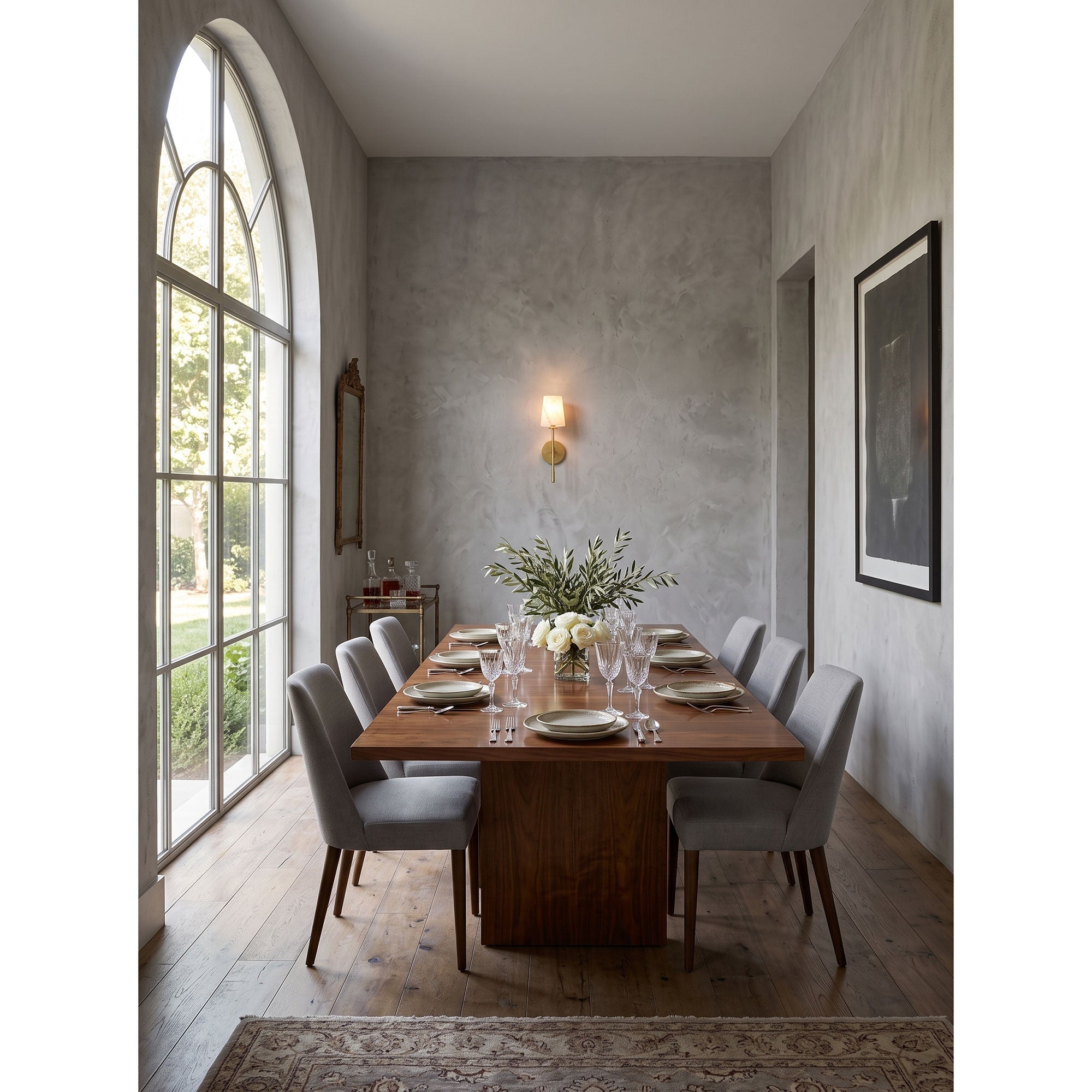 Aplique de pared cilíndrico de piedra y alabastro | Ormexis