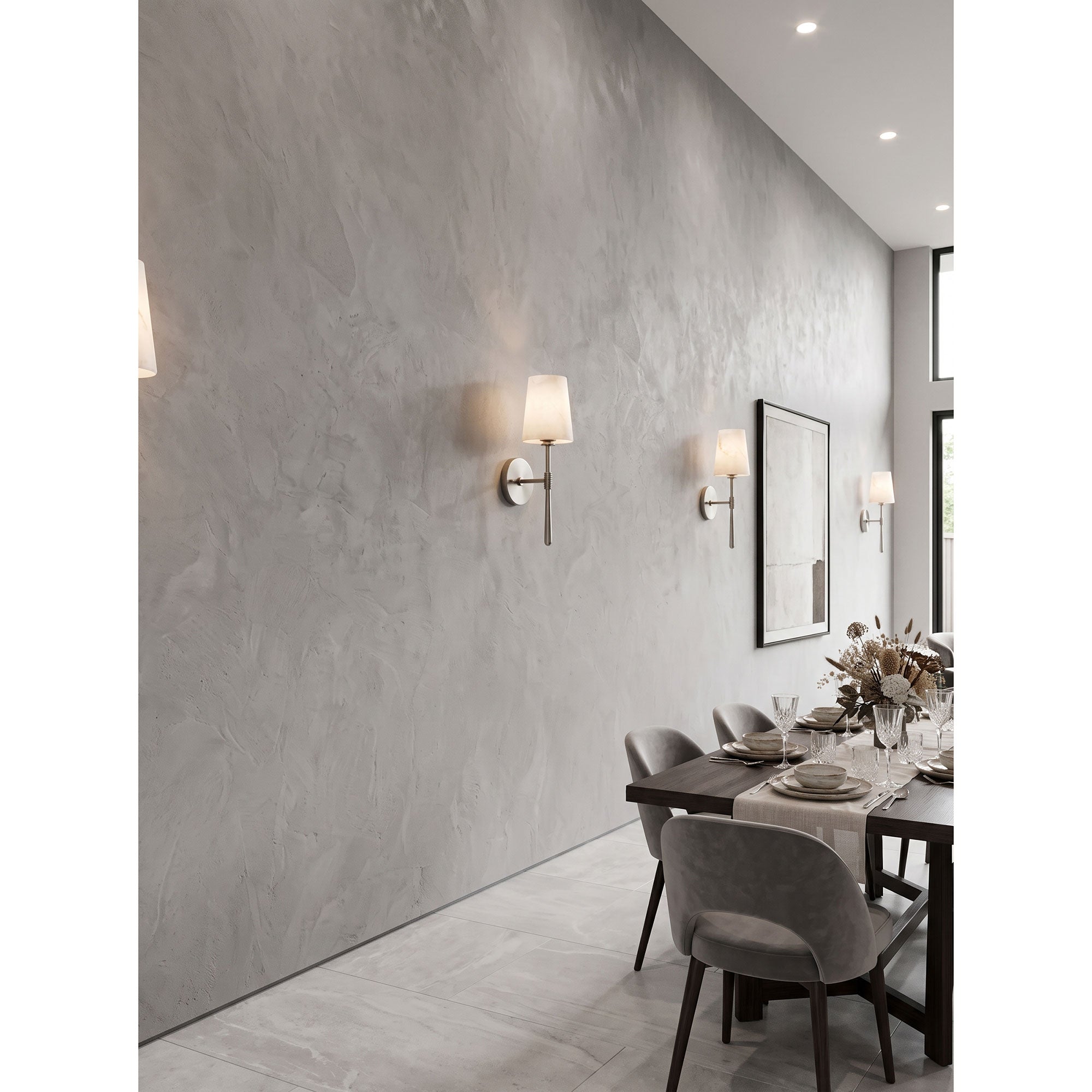 Aplique de pared cilíndrico de piedra y alabastro | Ormexis