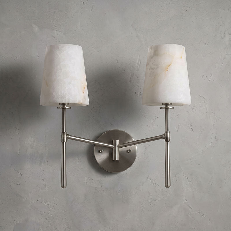 Aplique de pared cilíndrico de piedra y alabastro | Ormexis