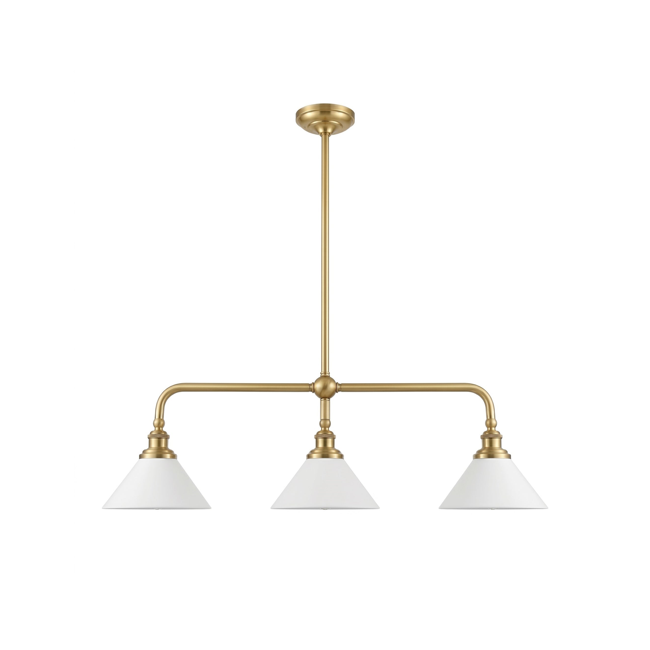 Lustre conique en laiton à 3 lumières pour îlot | Ormexis