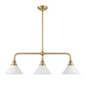 3-Light Brass Conical Island Chandelier | Ormexis