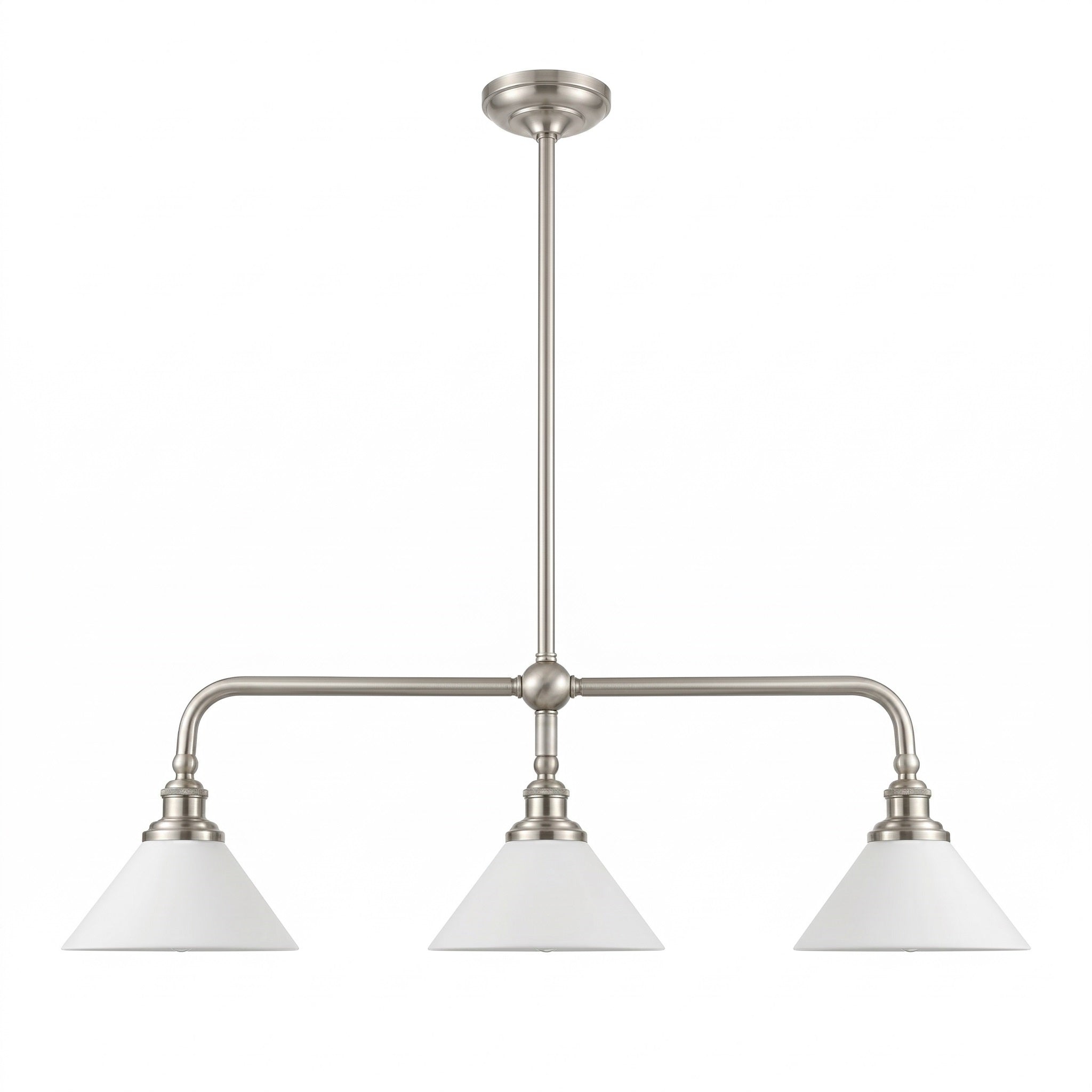Lustre conique en laiton à 3 lumières pour îlot | Ormexis