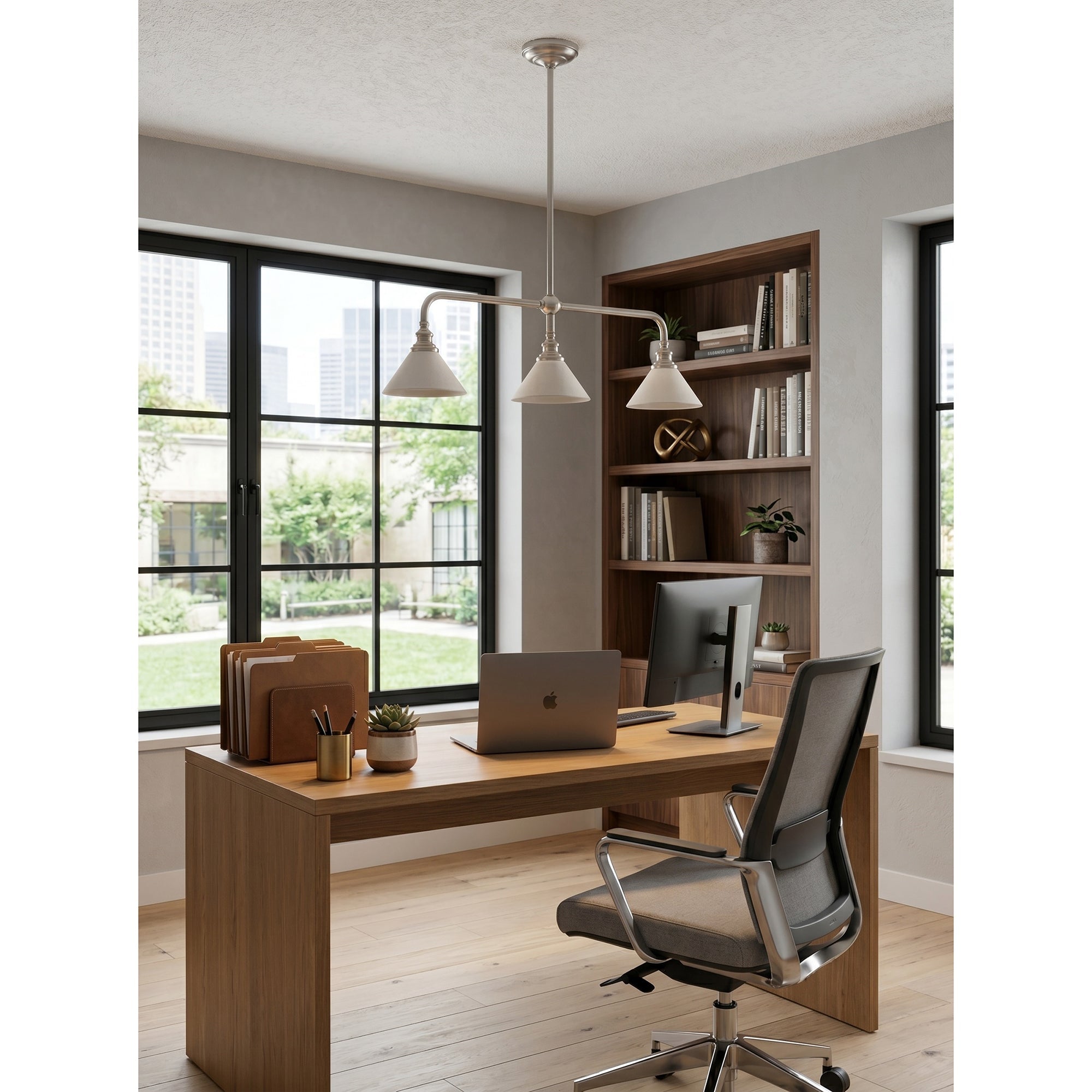 Lustre conique en laiton à 3 lumières pour îlot | Ormexis