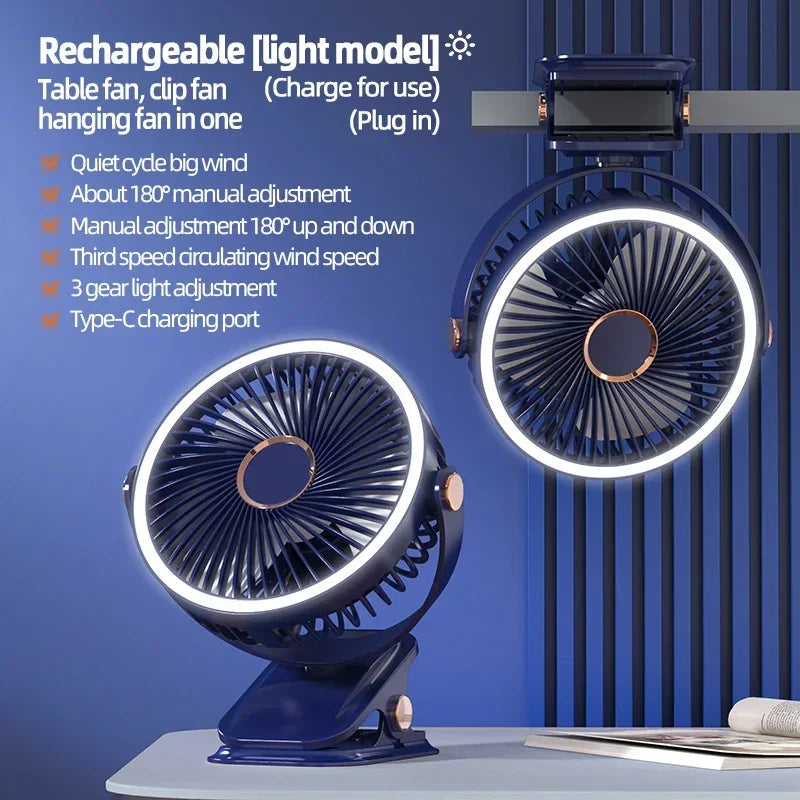 Ventilateur portable rechargeable à clipser pour un soulagement instantané de la fraîcheur