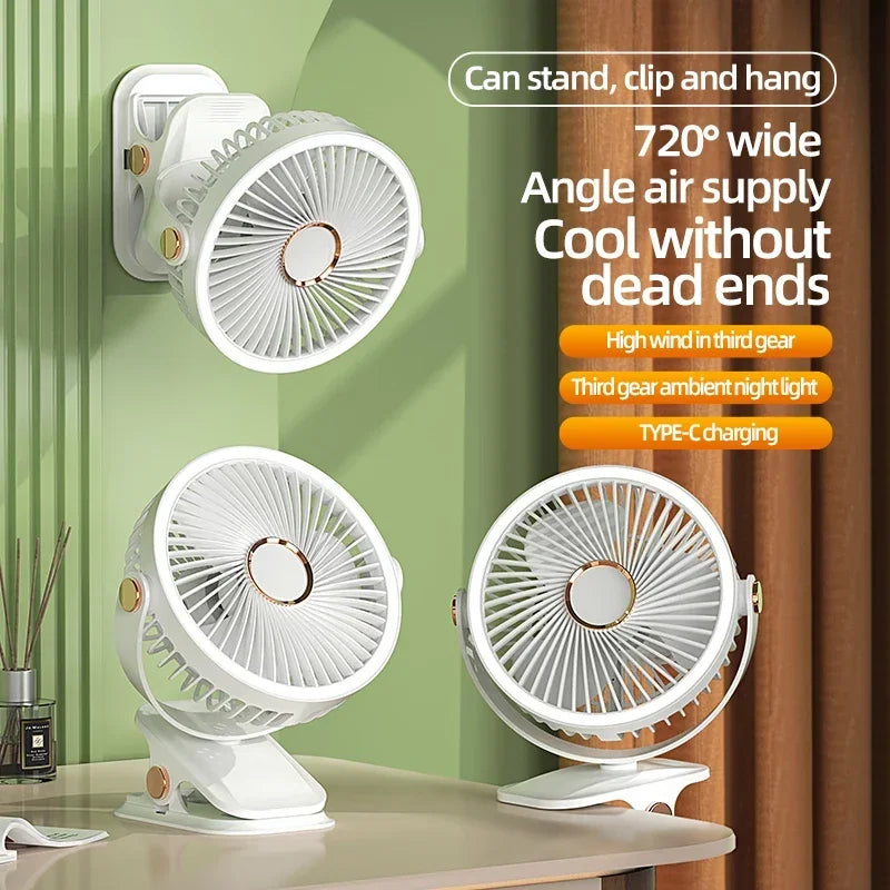 Ventilateur portable rechargeable à clipser pour un soulagement instantané de la fraîcheur