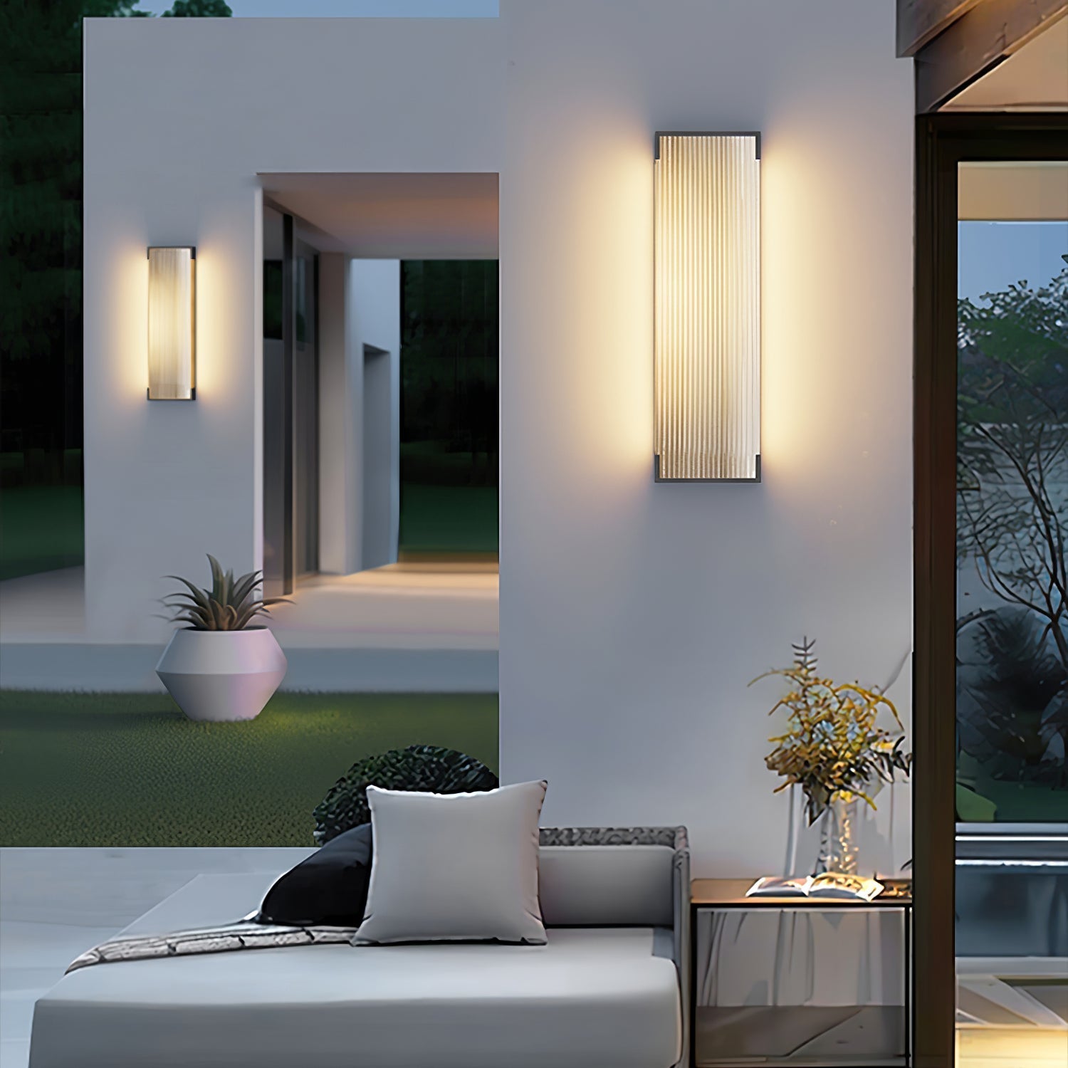Luz de parede exterior com painel canelado | Ormexis