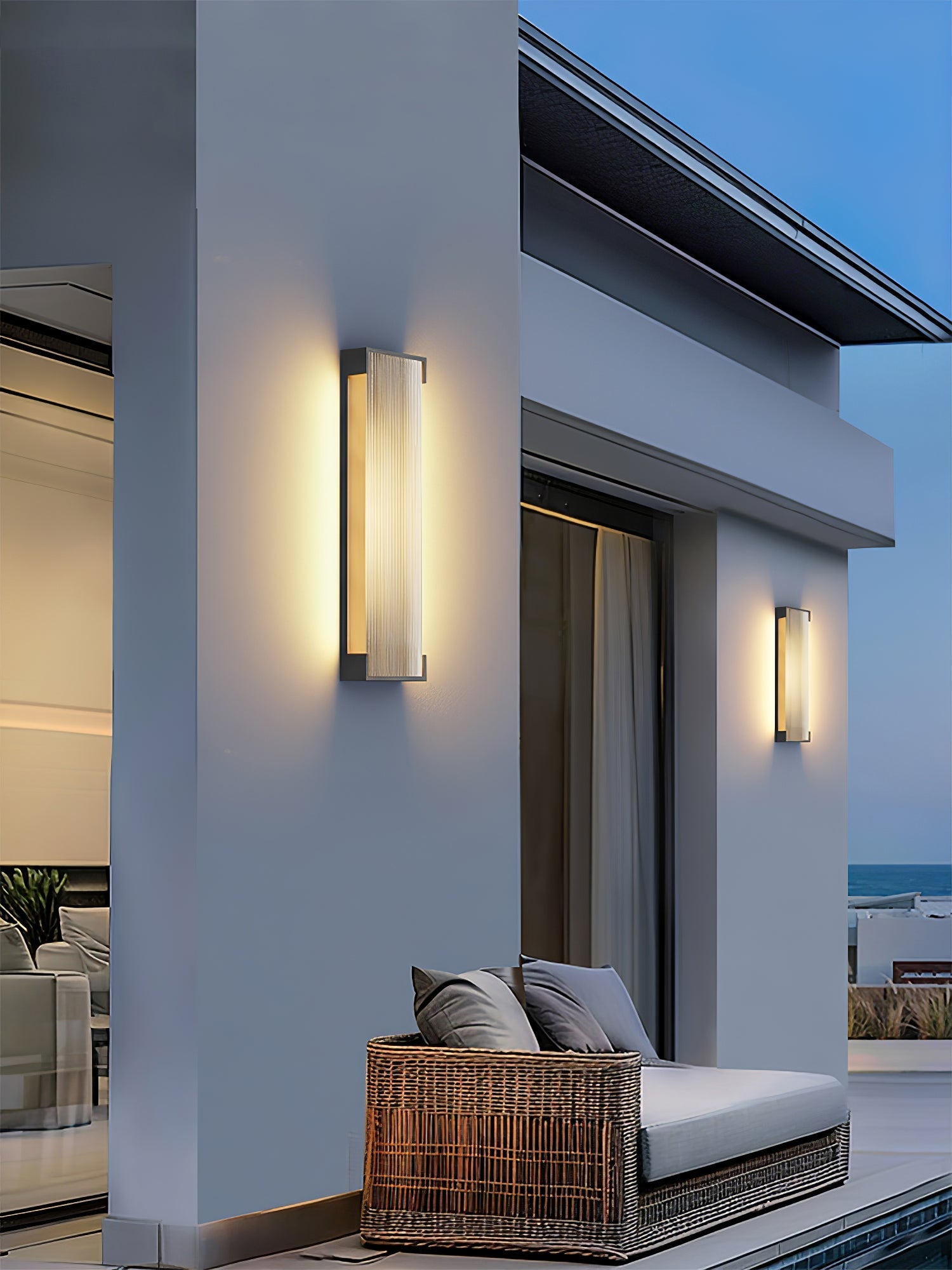 Luz de parede exterior com painel canelado | Ormexis