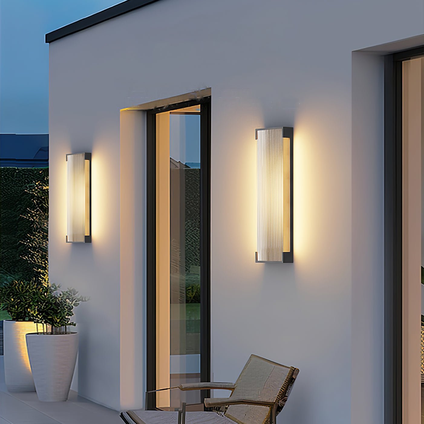 Luz de parede exterior com painel canelado | Ormexis