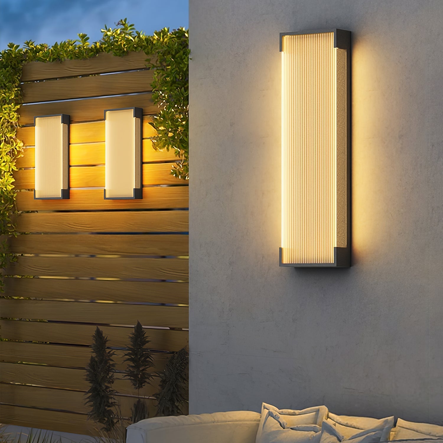 Luz de parede exterior com painel canelado | Ormexis