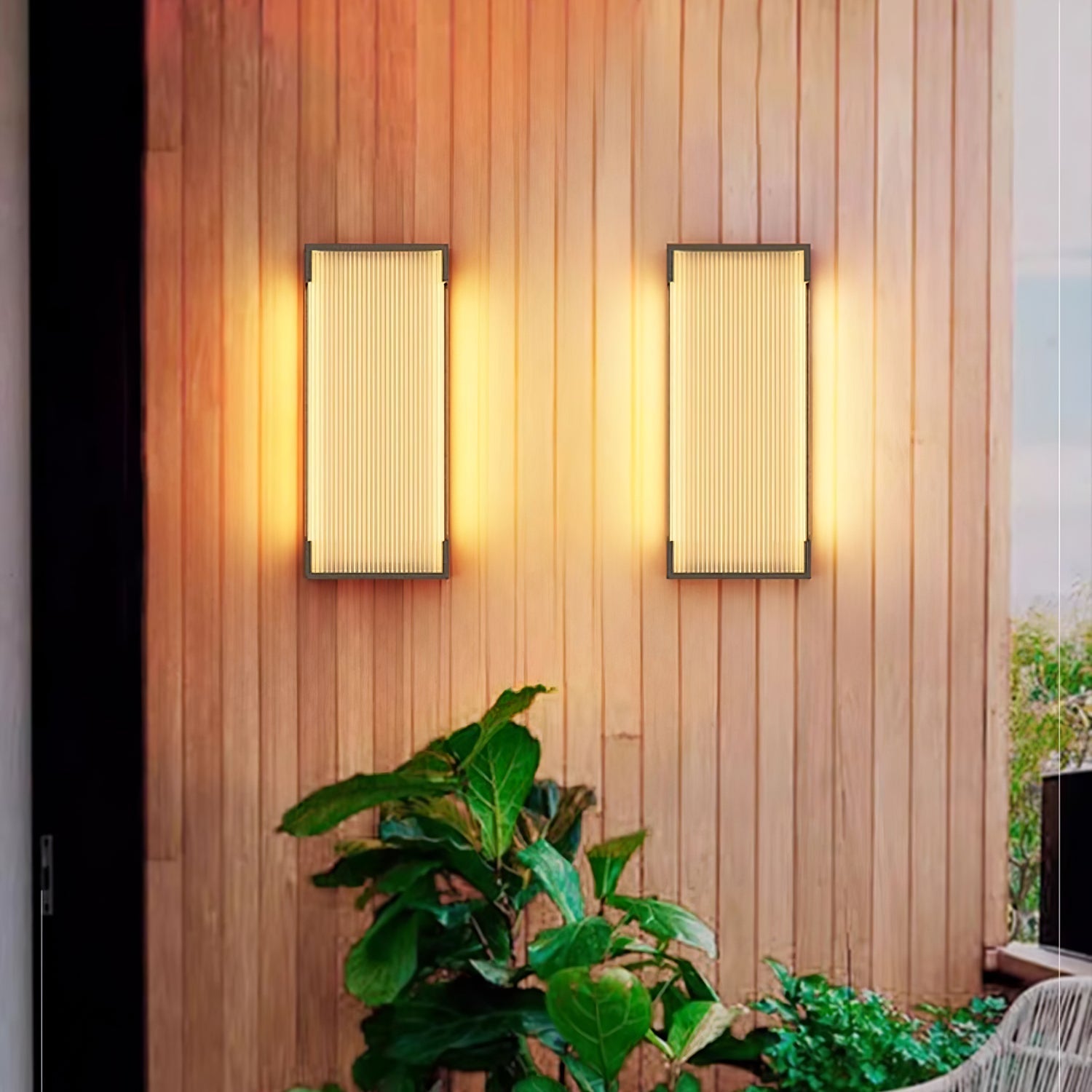 Luz de parede exterior com painel canelado | Ormexis