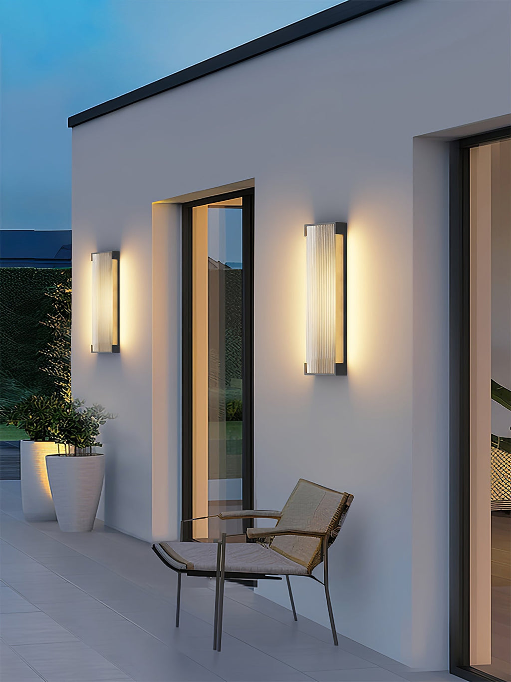 Luz de parede exterior com painel canelado | Ormexis