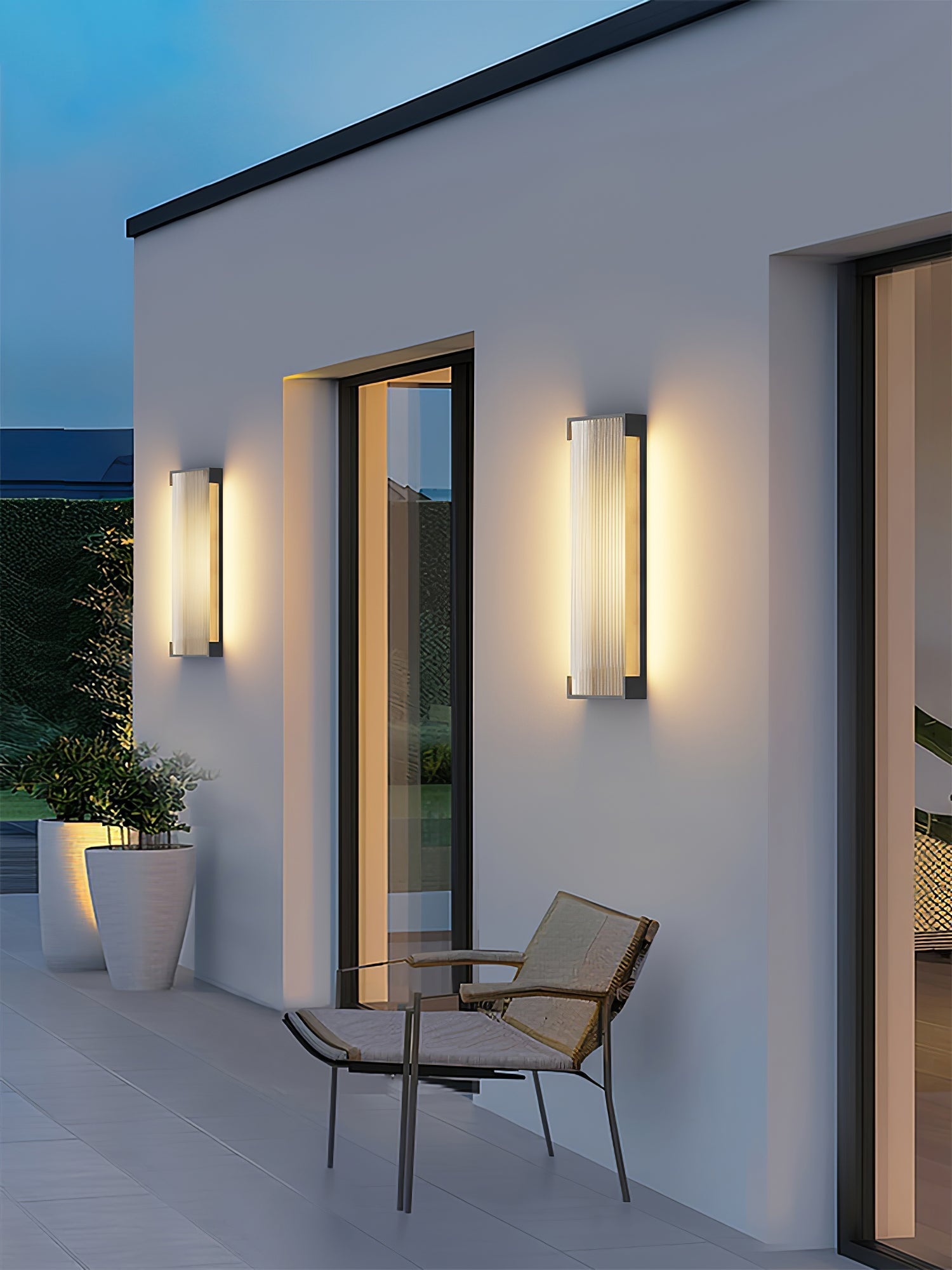 Luz de parede exterior com painel canelado | Ormexis