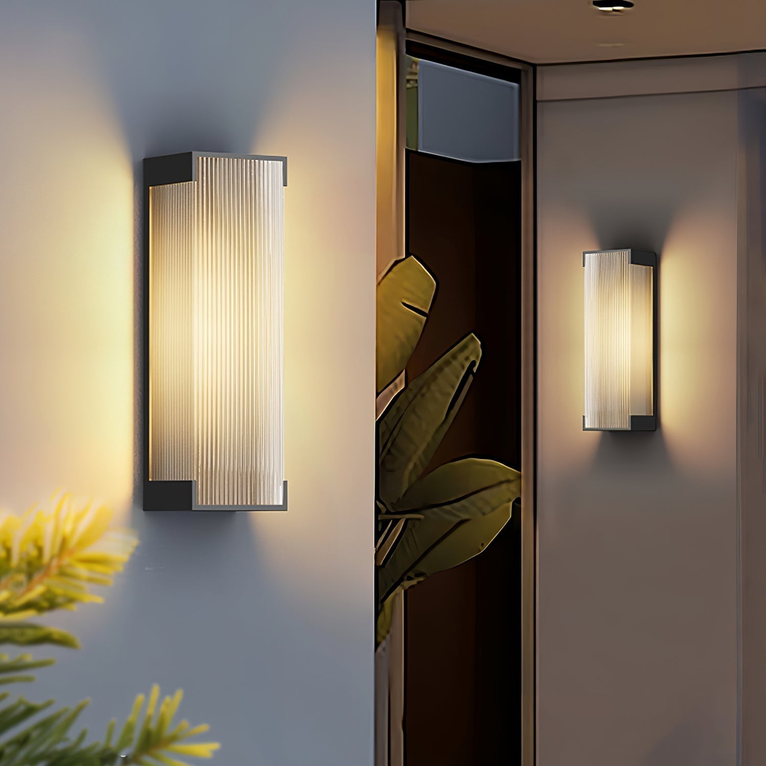 Luz de parede exterior com painel canelado | Ormexis
