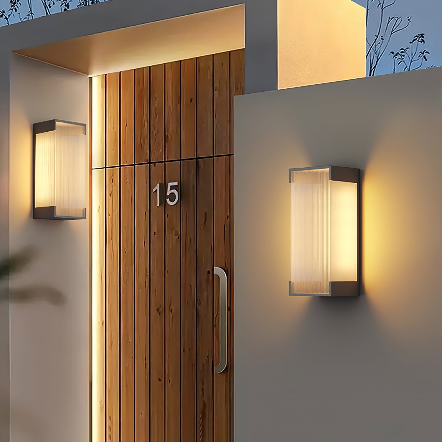 Luz de parede exterior com painel canelado | Ormexis