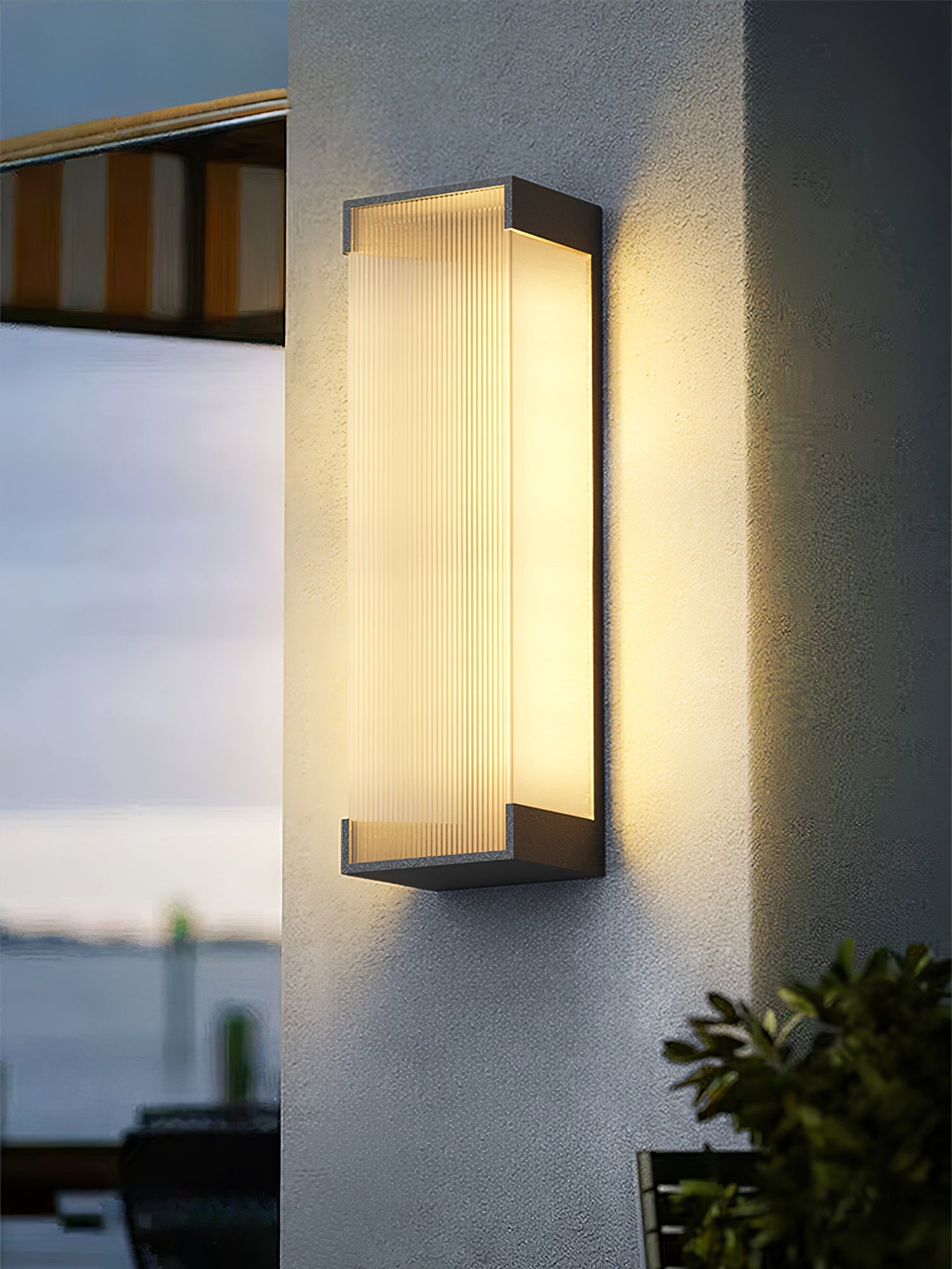 Luz de parede exterior com painel canelado | Ormexis