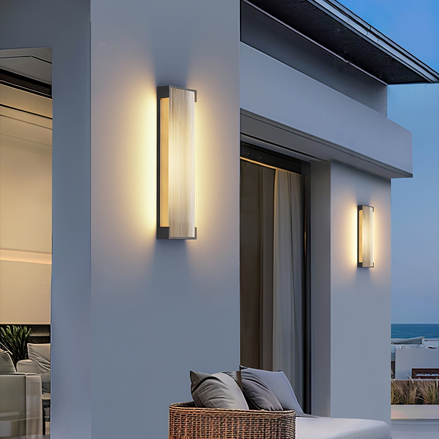 Luz de parede exterior com painel canelado | Ormexis