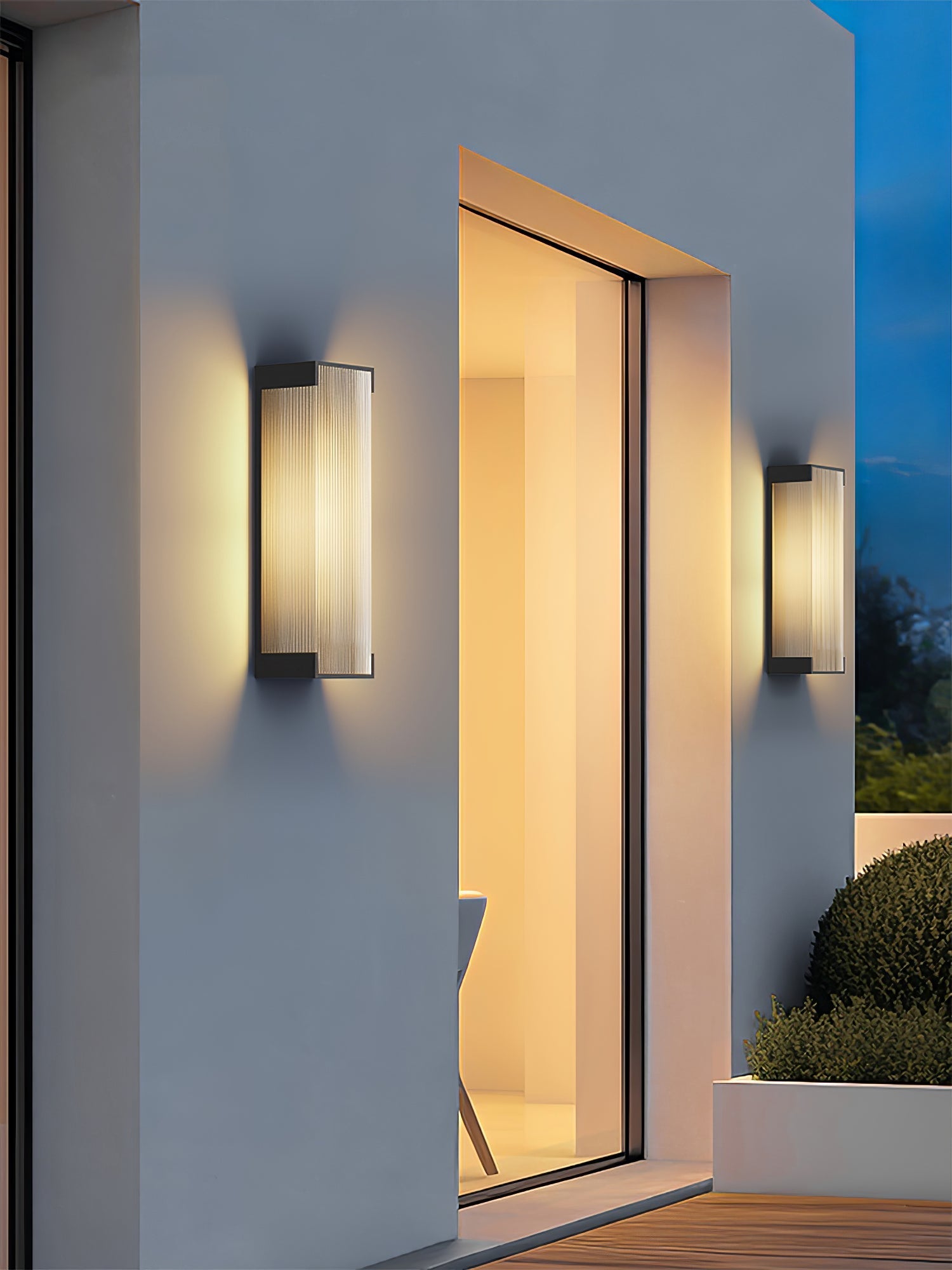 Luz de parede exterior com painel canelado | Ormexis