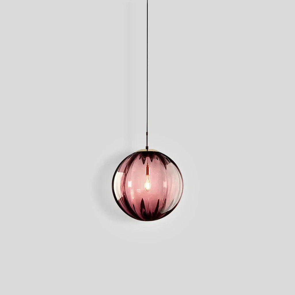 Nordic Glass Globe Pendant Light With Water Pattern For Modern Homes