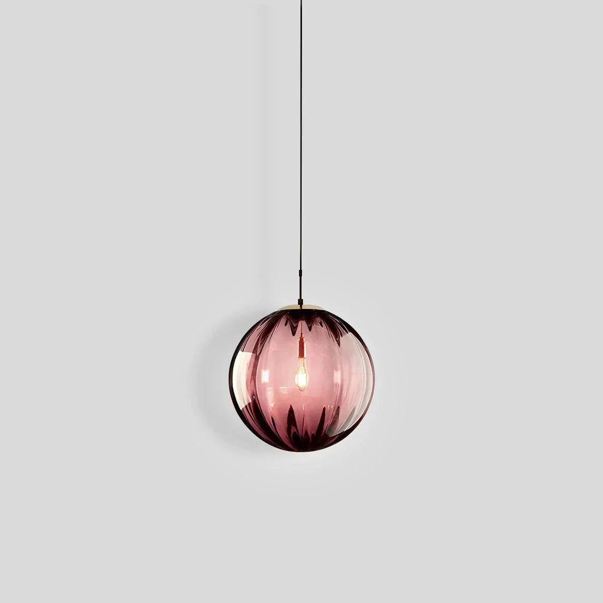 Nordic Glass Globe Pendant Light With Water Pattern For Modern Homes