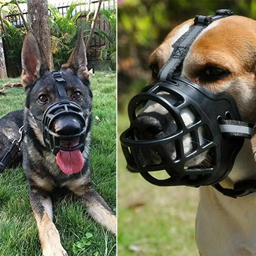 Museruola Riflettente per Cani con Cinturino Regolabile, Cestino Traspirante per Comfort e Sicurezza