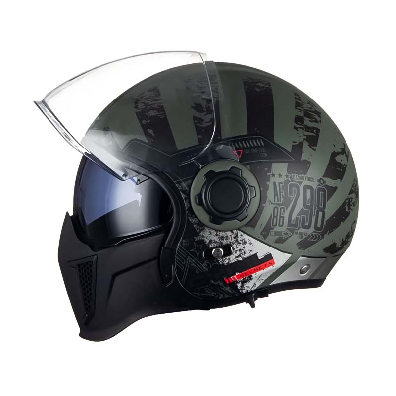 Retro-Modularhelm mit abnehmbarem Kinnschutz, DOT- und ECE-zertifiziert