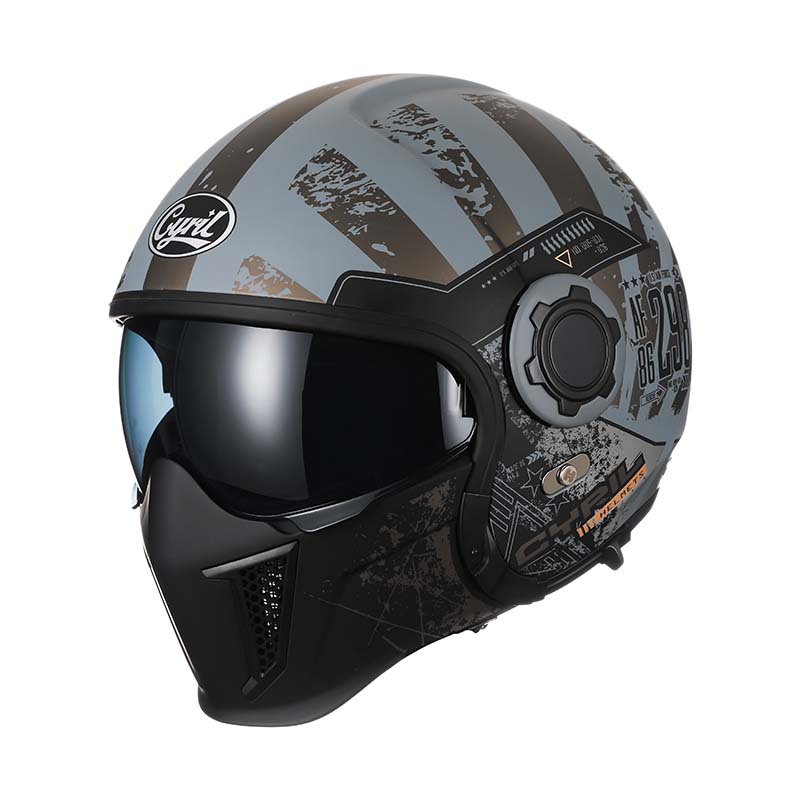 Retro-Modularhelm mit abnehmbarem Kinnschutz, DOT- und ECE-zertifiziert