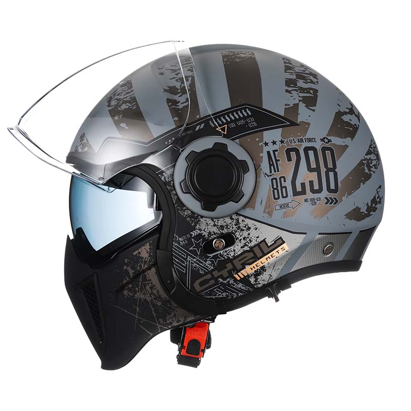 Retro-Modularhelm mit abnehmbarem Kinnschutz, DOT- und ECE-zertifiziert