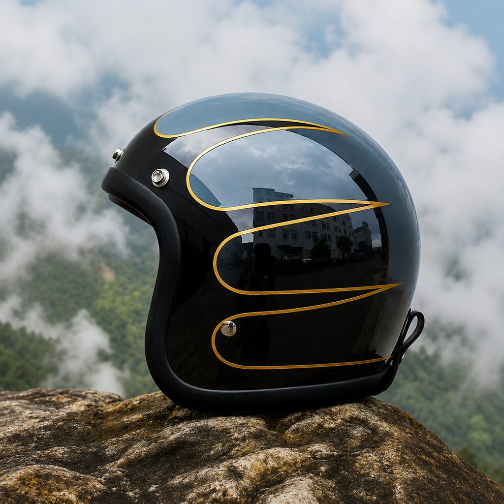 Casque style rétro avec certification DOT et ECE pour les motards modernes