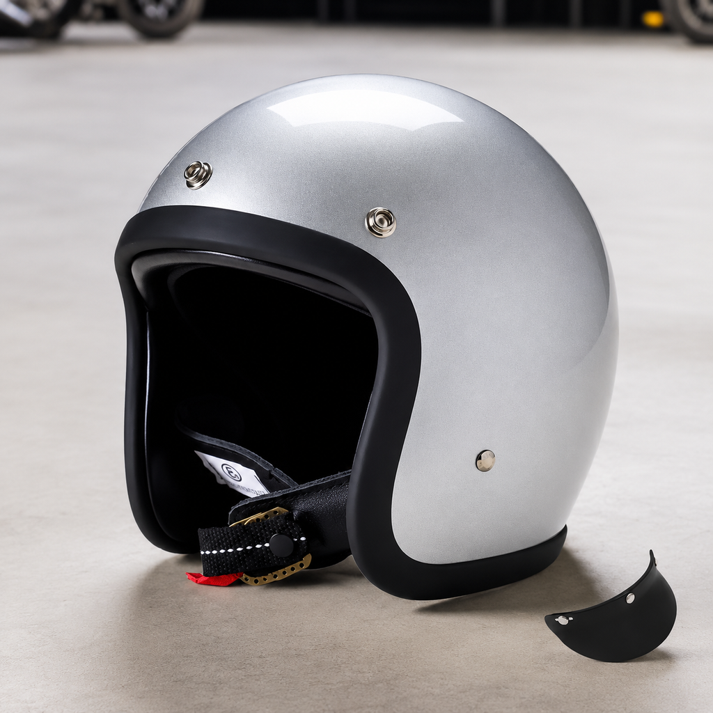 Casque style rétro avec certification DOT et ECE pour les motards modernes