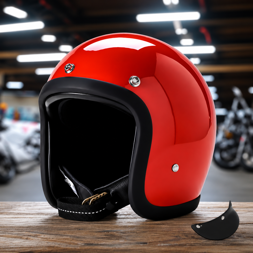 Casque style rétro avec certification DOT et ECE pour les motards modernes